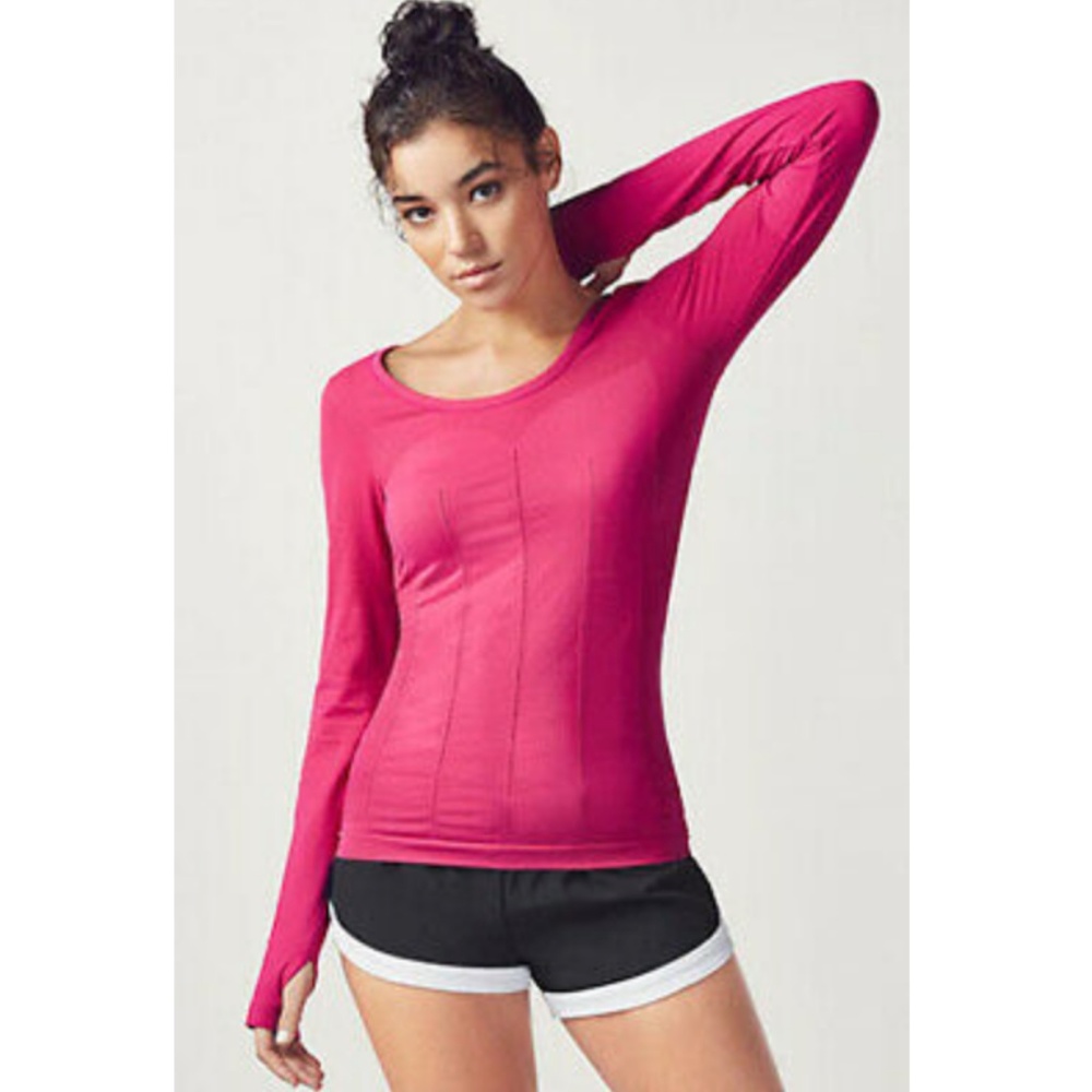 Fabletics Delta Seamless Pink Long Sleeved Top NWT
